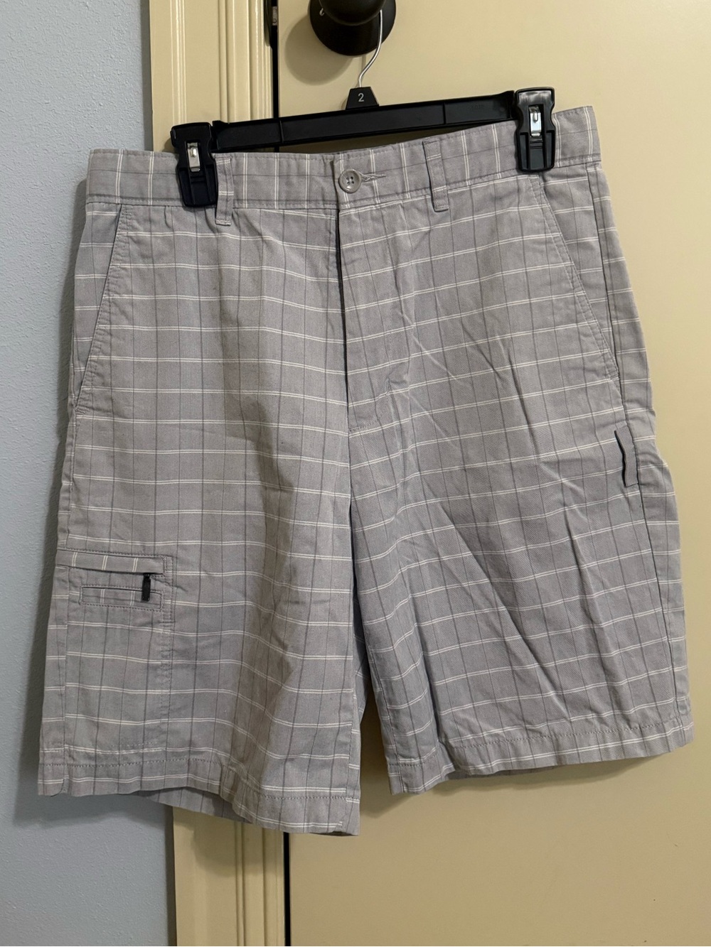 Greg Norman for Tasso Elba Five Iron Gray Plaid Golf Shorts - Mens Size 30 EUC